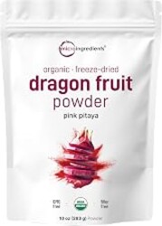 Micro Ingredients Organic Dragon Fruit Powder, 10 oz | No Additives | Pink Pitaya (Dragon Fruit) | Great for Smoothies, Desserts, Juice, Oatmeal, Tea or Yogurt | Non-GMO, Gluten Free, Vegan