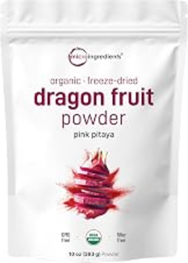 Micro Ingredients Organic Dragon Fruit Powder, 10 oz | No Additives | Pink Pitaya (Dragon Fruit) | Great for Smoothies, Desserts, Juice, Oatmeal, Tea or Yogurt | Non-GMO, Gluten Free, Vegan