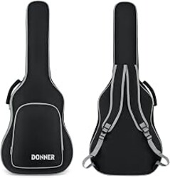 Donner 40/41 Inch Acoustic Guitar Gig Bag, 5mm Padded 600D Nylon, Black