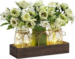 Spring Decor Centerpieces Decoration for Table Coffee Table Decor for Home | Rustic Farmhouse Decor for Home Décor Accents Kitchen Counter Decor Dining Room Living Bathroom,Green