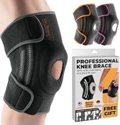 DR. BRACE ELITE Knee Brace with Side Stabilizers & Patella Gel Pads | for Maximum Knee Pain Support and knee recovery for men and women-Please Check How To Size Video
