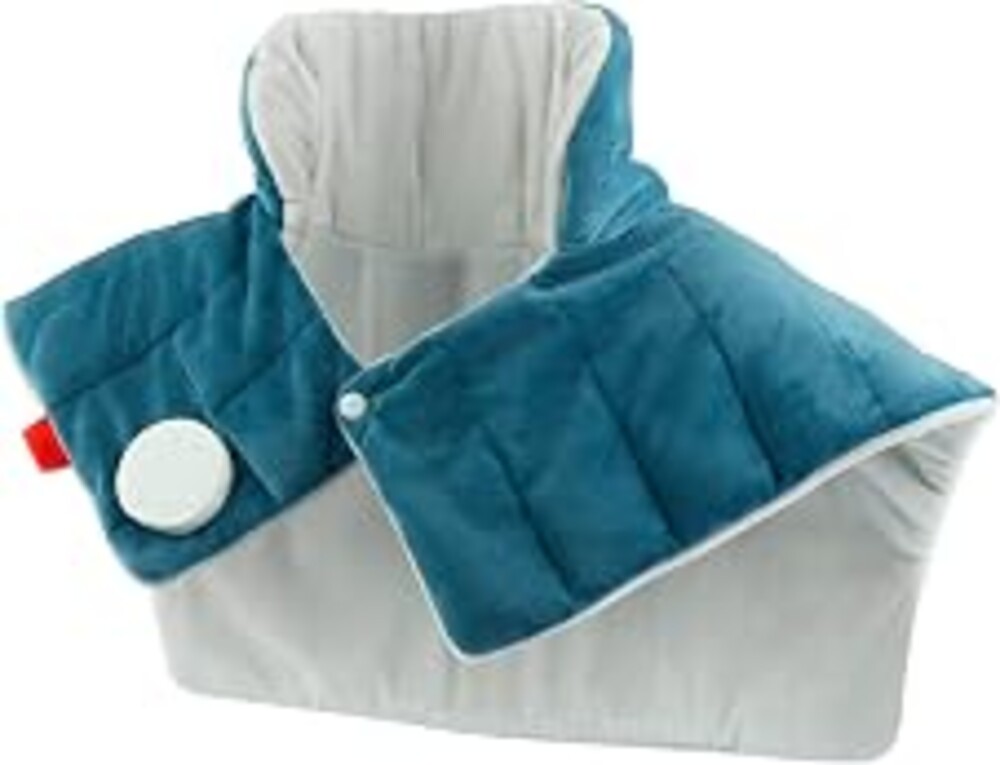 Comfytemp Heating Pad for Neck and Shoulders and Back, Women Christmas Gift | FSA Eligible HSA, 2.6Ib Weighted Electric Large Heating Pad, Birthday Gifts for Mom Dad Men, 9 Heat Settings, 11 Timers, Blue