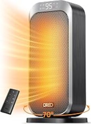 DREO Quiet Space Heater, 1500W Portable Heaters for Indoor Use with Remote | 70° Oscillation, 11.5 ft/s Fast, 8 Safety Protection, Adjustable Thermostat, Electric Heater for Office Bedroom, 12H Timer