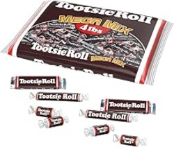 Tootsie Roll Mega Mix, 4lb Bag (Pack of 1) | 4 Different Sizes, Classic Chocolatey Tootsie Rolls, Indivdually Wrapped, Bulk Treats, Peanut Free, Kosher, Gluten Free