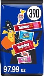 Hershey's Assorted Fruit Flavored Halloween Candy Bulk Pack, 390 Count | Includes JOLLY RANCHER, TWIZZLERS Licorice Style Candy & BUBBLE YUM Bubble Gum, Trick or Treat Bulk Candy, 390 pieces