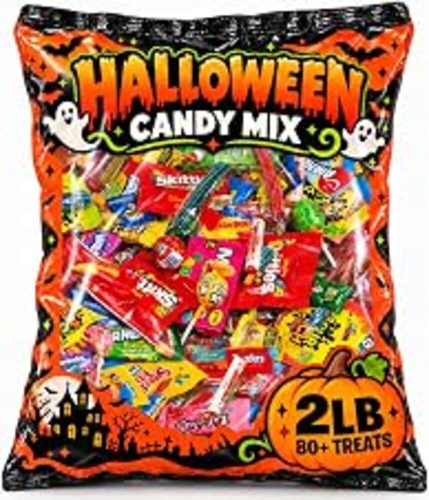 Candy Variety Pack 80+ Ct, 2 LB Bulk Individually Wrapped, Halloween | Assorted Candy Mix, Chewy, Hard, Sour Fruity Flavors, Pinata Stuffers, Goodie Bags, Party Favors, Parades, Halloween