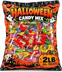 Candy Variety Pack 80+ Ct, 2 LB Bulk Individually Wrapped, Halloween | Assorted Candy Mix, Chewy, Hard, Sour Fruity Flavors, Pinata Stuffers, Goodie Bags, Party Favors, Parades, Halloween