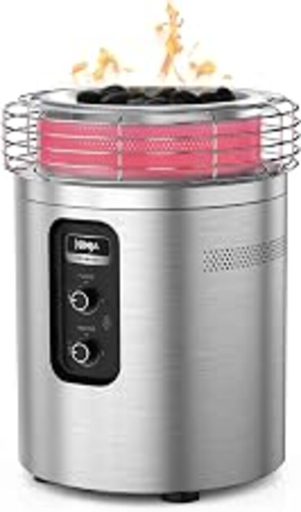 Ninja Fireside360 Fire Pit & Heater, 80,000 BTU, 3 Modes, Push Start, Steel | Ninja Fireside360 offers flame, heat, or both with up to 80,000 BTUs, hassle-free dial control, and smokeless design