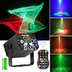 Enjoyedled DJ Disco Stage Party Lights with Northern Laser Light Effect | RGB Led Sound Activated, Strobe Lighting with Remote Control for Indoor Birthday Karaoke Club KTV, BAT