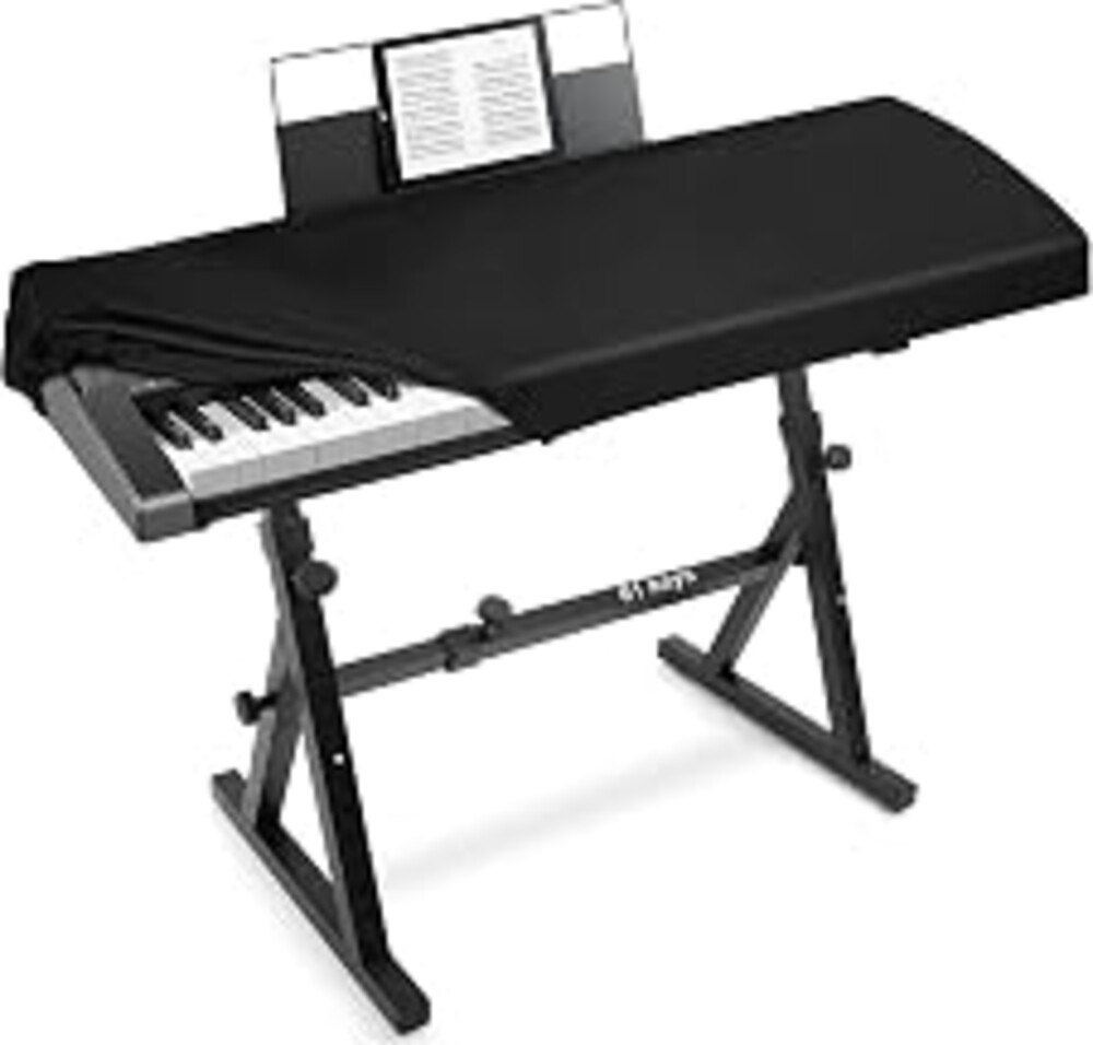 Explore Land 61 Keys Piano Keyboard Cover with Music Stand Opening, Black | Stretchy Dirt Proof Music Stand Opening For Digital Electronic Piano