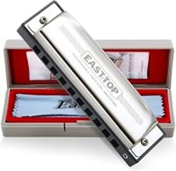 East top Harmonica C, Upgraded Blues Harmonica Key of C, Harp Mouth Organ 10 Holes 20 Tones T009 Shonrry Diatonic Armonica for Adults, Students, Beginners and All Skill Levels‘ Players as Gift