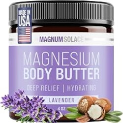 Magnum Solace Magnesium Body Butter - Nighttime Magnesium Cream - Lightly Scented (Lavender)