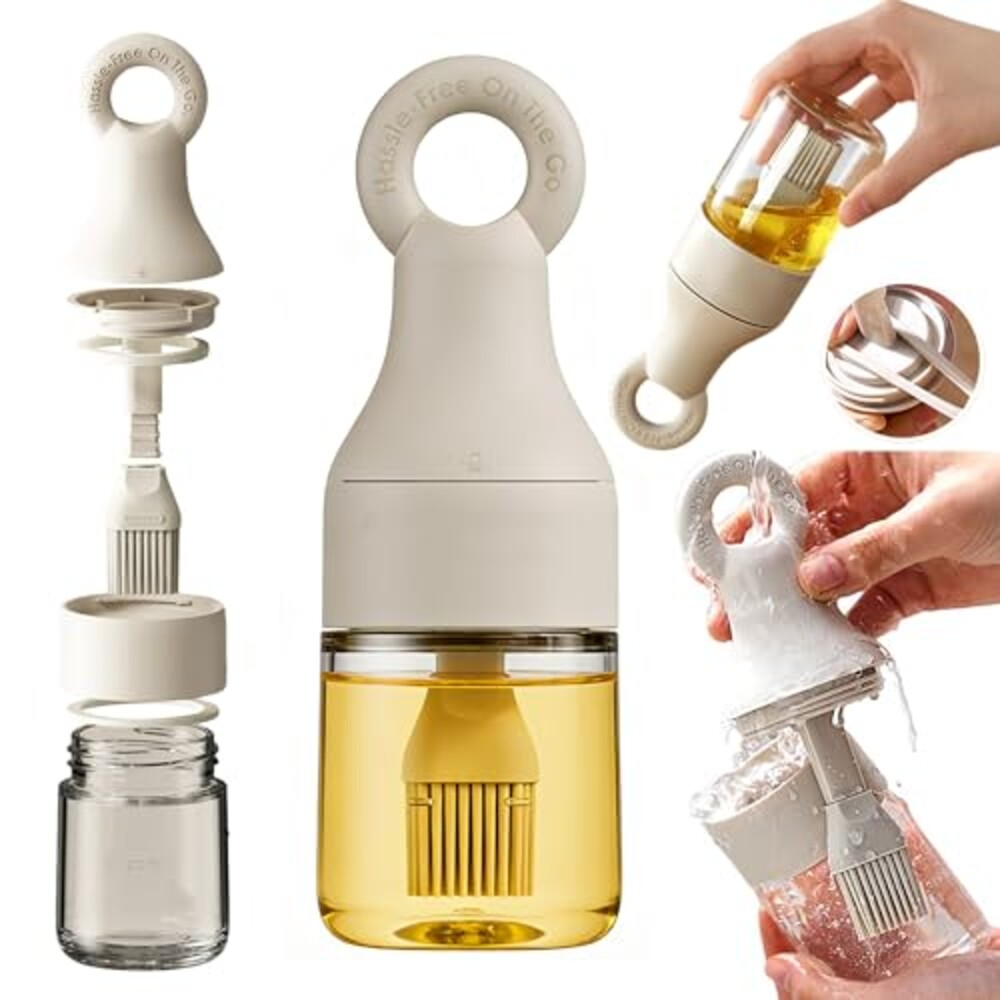 QQC 2 in 1 Oil Dispenser Bottle with Sil