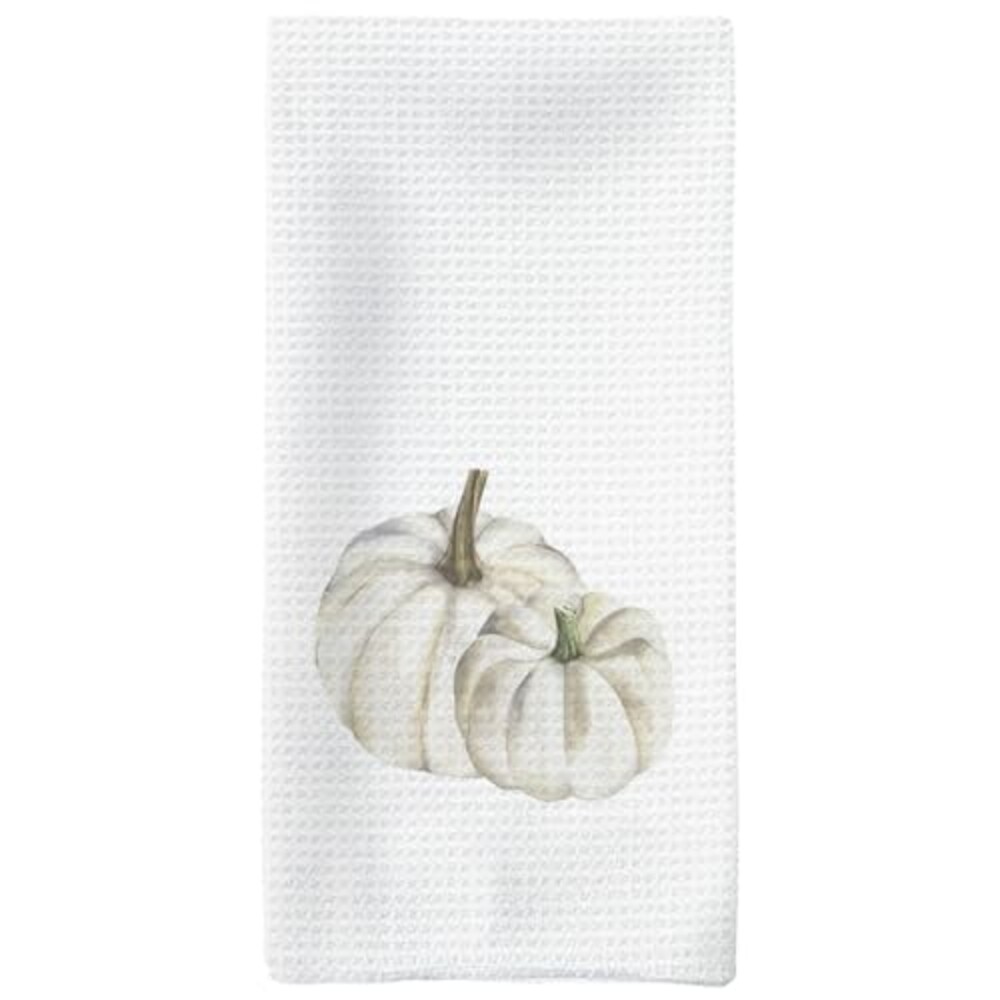 Tzhim Fall Kitchen Towels, White Pumpkin