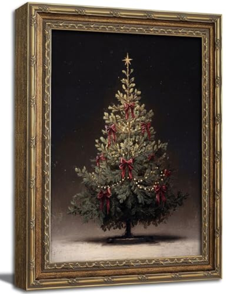 Gold Framed Wall Art Vintage Christmas T