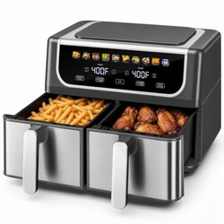 OLIXIS Dual Air Fryers with 2 Baskets 9.