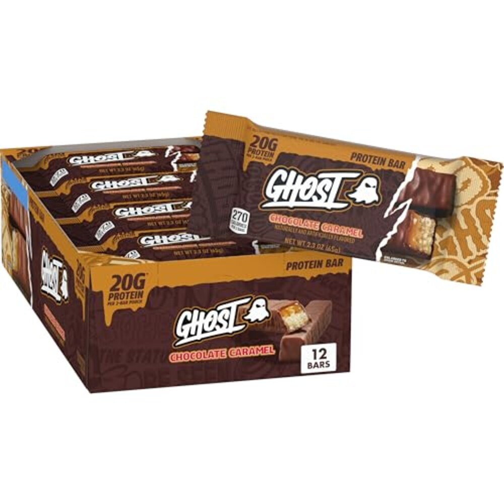 Ghost Chocolate Caramel Protein Bar, 20g