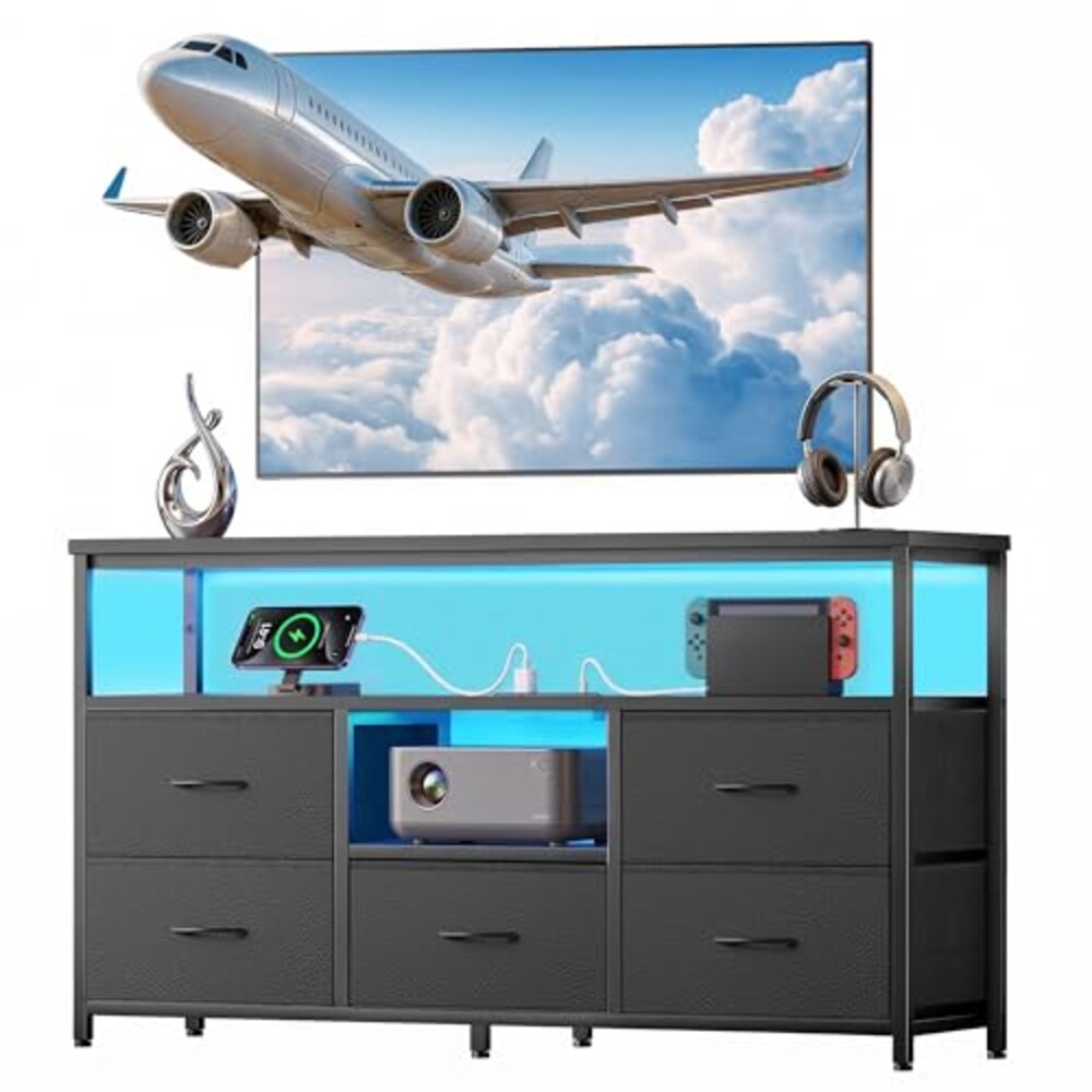 MORICAD Dresser TV Stand with LED Lights