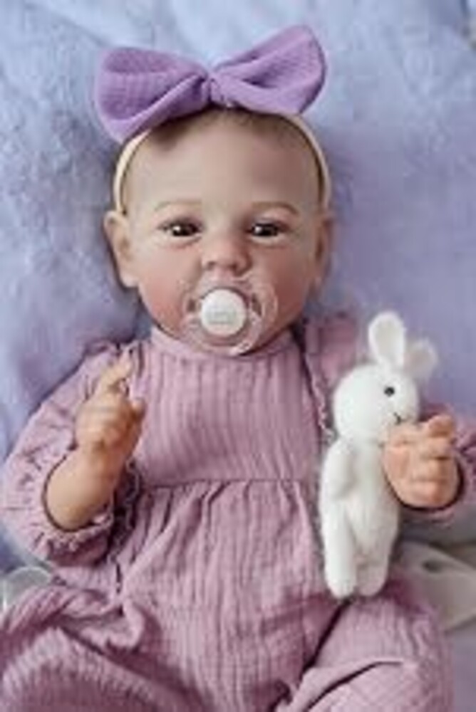 SCOM Realistic Reborn Baby Dolls - 18 Inch Doll Girl with Full Vinyl Body | Brown Eyes, Handmade, with Accessories, Anatomically Correct Body, Weighted, Lifelike, Gift for 3
