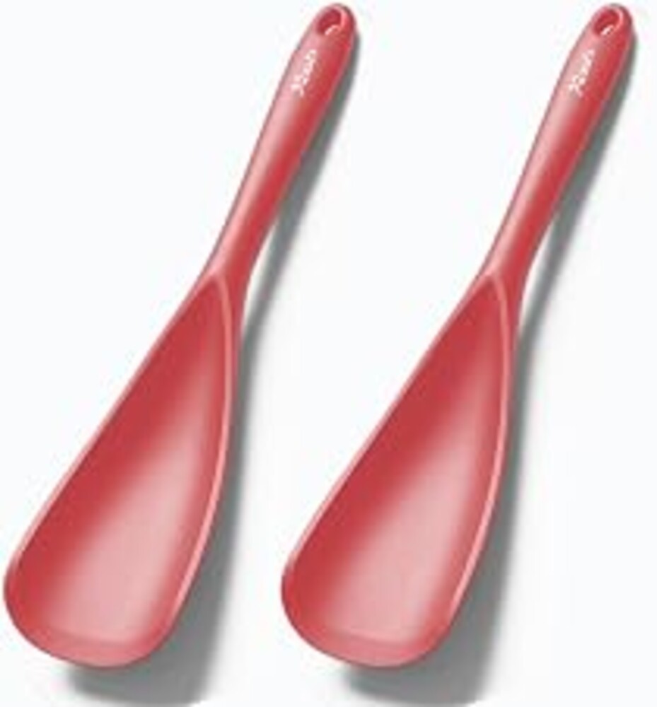 XiaoZu Silicone Cooking Spoon Spatula For Non-stick Cookware,12.6" Red | BPA-Free,Multifunction Kitchen Spoonula for Cooking, Serving, Mixing, Stirring, Scoop, Scrape, Seamless & Dishwasher Safe
