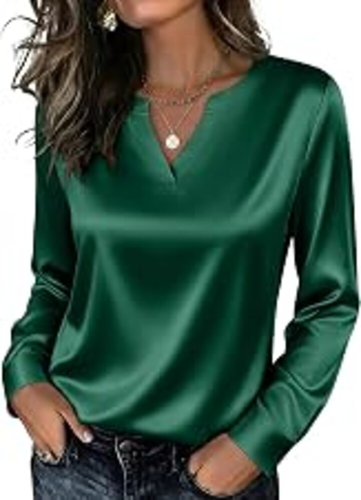 Zeagoo Satin Blouses for Women Silk Tops Long Sleeve Shirts Fall Clothes | Satin silk blouse long sleeve dressy top,soft shirt,work office wear,fall fashion shirt 2026,professional outfit