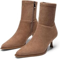 DREAM PAIRS Women's Pointed Toe Kitten Heel Ankle Boots | Side Zipper Dress Booties,Vintage Fashion Short Boots for Office Work Daily Occasions
