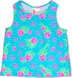 RuffleButts Girls - UPF 50+ Athletic Stretch Tank Top | Flexible Fabric, Sun Protection, Collarless Design, Sleeveless Cut, For Female Youth, Pickleball Ready