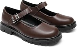 DREAM PAIRS Women's Chunky Mary Jane Flats | classic comfortable cute platform flats,school business office shoes, for work and daily with adjustable buckle strap