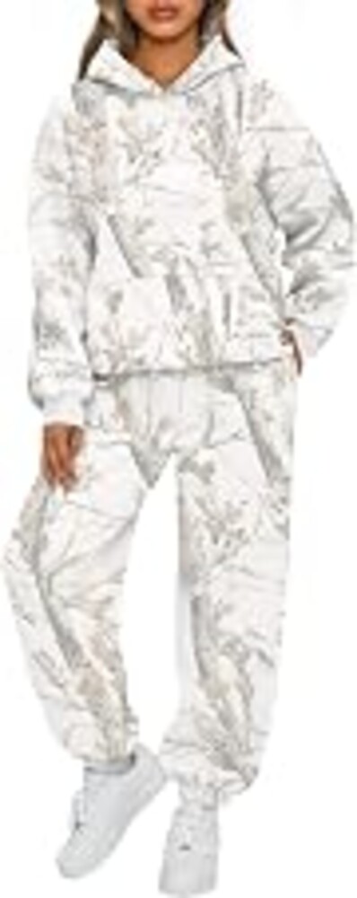 AUTOMET Womens 2 Piece Lounge Sweat Sets Fall Fashion Matching Sweatsuits | Oversized Hoodies,Kangaroo Pocket,Drop Shoulder,Side Pockets Sweatpants