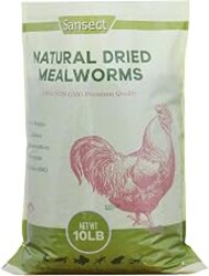 SANSECT 10LB Dried Mealworms for Chickens, Ducks, Wild Birds, Reptile Food | High Protein Treats, 100% Natural, Non-GMO Mealworms for Chickens, Ducks, Turtles and Reptiles and Laying Hens