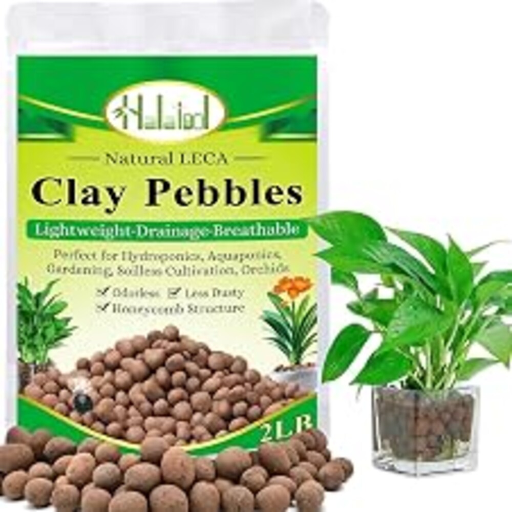 Halatool 2LB Leca Clay Pebbles for Plants, 4-16mm Hydro Balls for Drainage | Reusable, pH-Neutral, Lightweight Expanded Clay Pebbles, Semi-Hydroponics Setups, Orchids, Succulents, Potted Plants