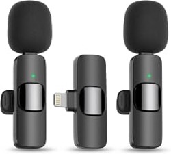 MAYBESTA Wireless Mini Microphone for iPhone - Lavalier Lapel Mic for Audio Video Recording - Clip on Content Creator Microphones for YouTube Tiktok Podcast Vlogging(Lightning Only)