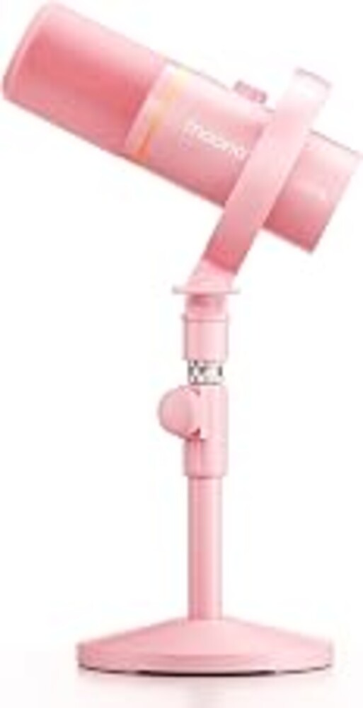 MAONO PD200W Hybrid Wireless Podcast Microphone for PC, Dynamic XLR USB Mic | Desktop Stand Mic with Software, Noise Cancellation, for Vocal Recording, Streaming, Content Creation, Home Studio, Pink