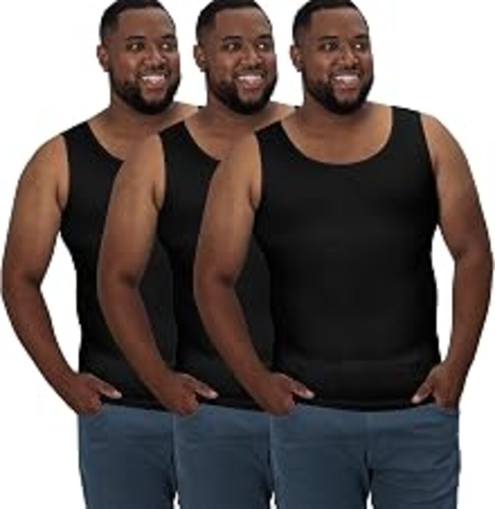 QORE LOGIQ Gynecomastia Compression Shirts for Men | Men's Compression Tank Top to Hide Fat, Tummy Control, Sleeveless Slimming Undershirts, Body Shaper for Men, Big and Tall