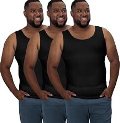 QORE LOGIQ Gynecomastia Compression Shirts for Men | Men's Compression Tank Top to Hide Fat, Tummy Control, Sleeveless Slimming Undershirts, Body Shaper for Men, Big and Tall