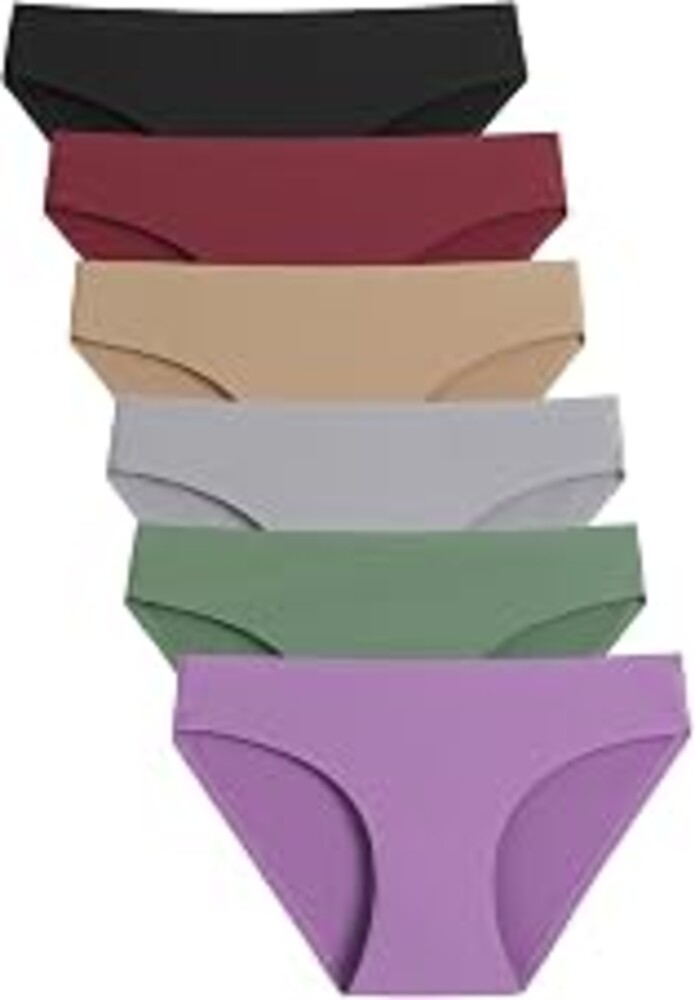 Caterlove Women's Seamless Underwear No Show Panties 6 Pack | Invisible Breathable Comfortable Briefs, Soft Stretchy Silky Touch Fabric, Low Rise Hipster for Gym Work Daily