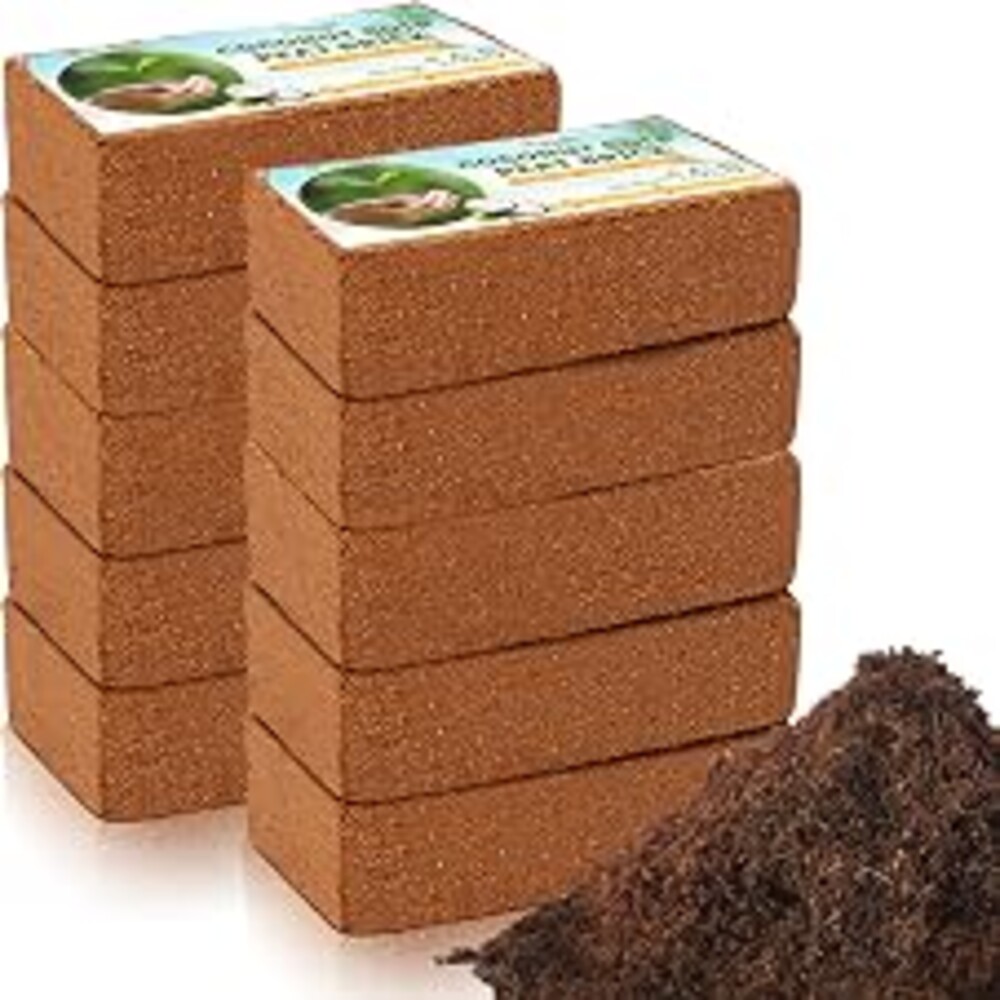 Legigo 10Pack Organic Coco Coir Brick for Plants, Natural Coconut Coir Soil | Moisture Retention, Coconut Fiber Substrate for Seed Starting, Soil Amendment, Potting Mix, Gardening, Composting & Reptile