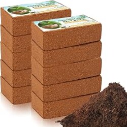 Legigo 10Pack Organic Coco Coir Brick for Plants, Natural Coconut Coir Soil | Moisture Retention, Coconut Fiber Substrate for Seed Starting, Soil Amendment, Potting Mix, Gardening, Composting & Reptile