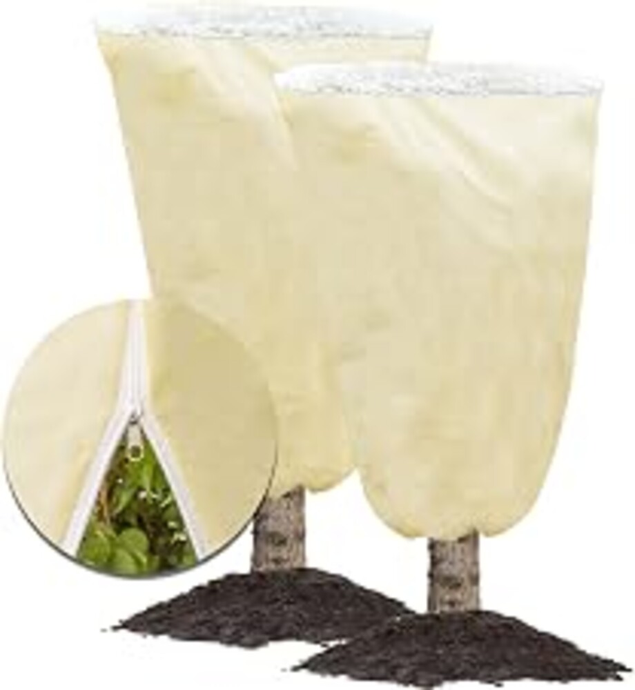 MIXC Plant Covers Freeze Protection, 47.2''×70.8'' Winter Cold Weather Frost Blankets Shrub Jacket with Drawstring Reusable Frost Protection Cloth for Outdoor Plants Fruit Tree Potted (2 Pack)