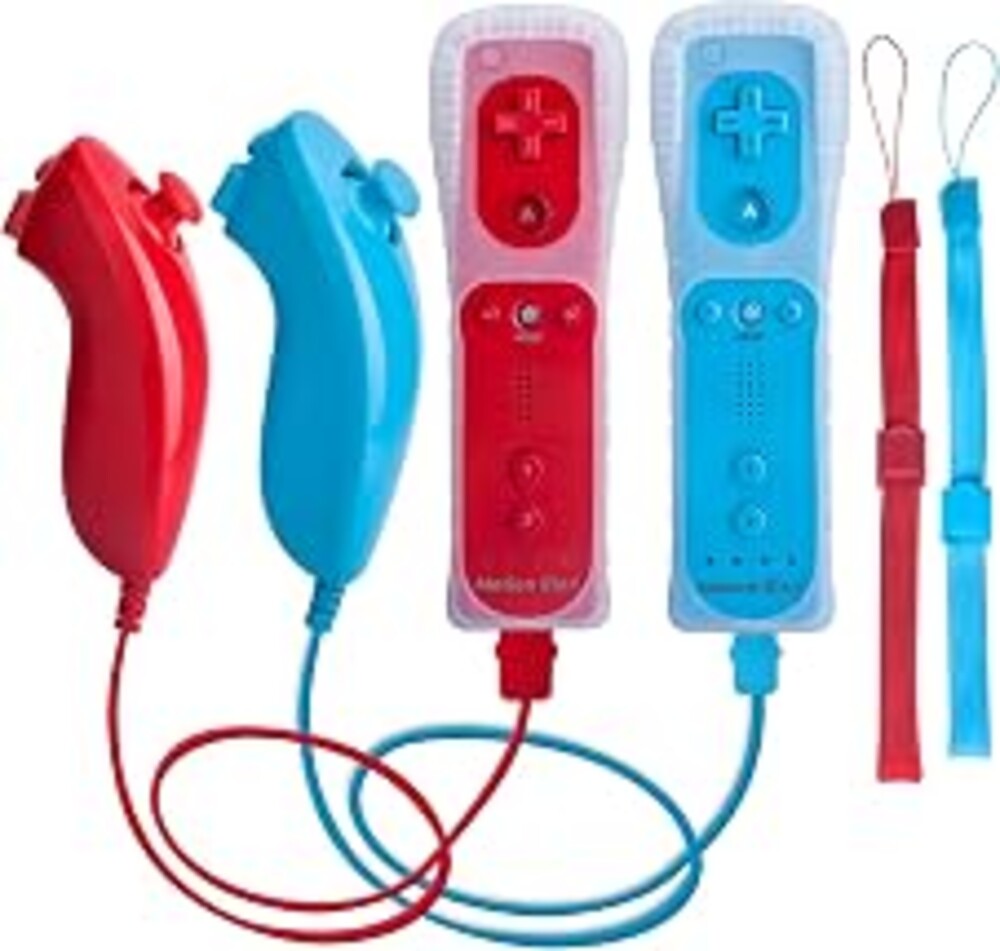 TechKen Motion Plus Wii Controllers 2Packs with Nunchucks, Wii Remote Controllers Compatible for wii and Wii U with Built in Motion Plus