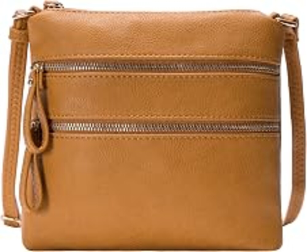 Solene Small Multi Zipper Pocket Crossbody Bag with Adjustable Strap, Lightweight Travel Purse, Daily Small Messenger Pouch