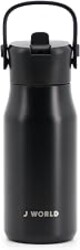 J World Flowee 14oz Insulated Stainless Steel Water Bottle, Black