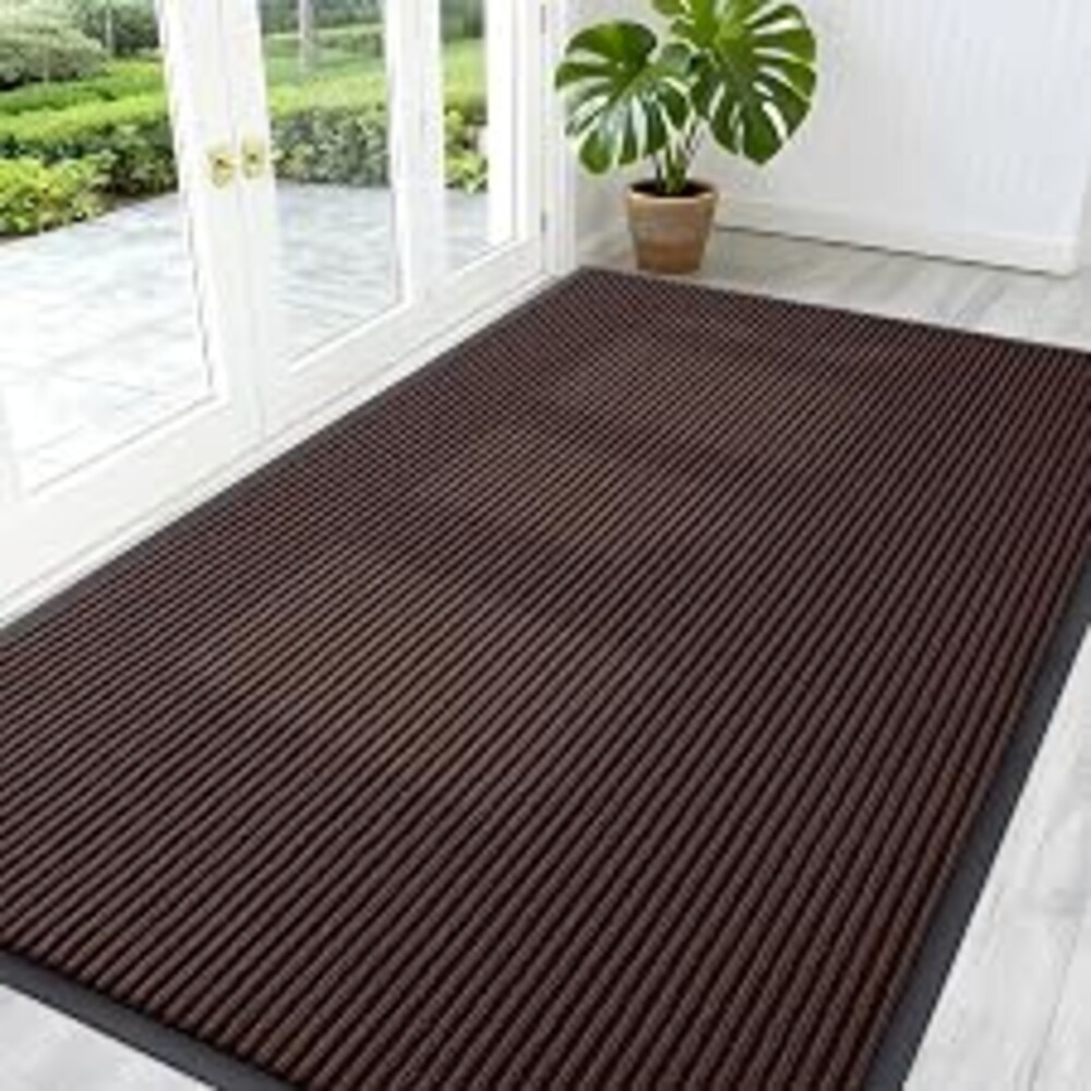OLANLY Front Door Mat 59x34, Waterproof Heavy-Duty Indoor Outdoor Doormat | Brown, Absorbent, Stain and Fade Resistant, Non-Slip Backing, Easy-Clean Welcome Floor Mat for Entryway, Patio and Porch