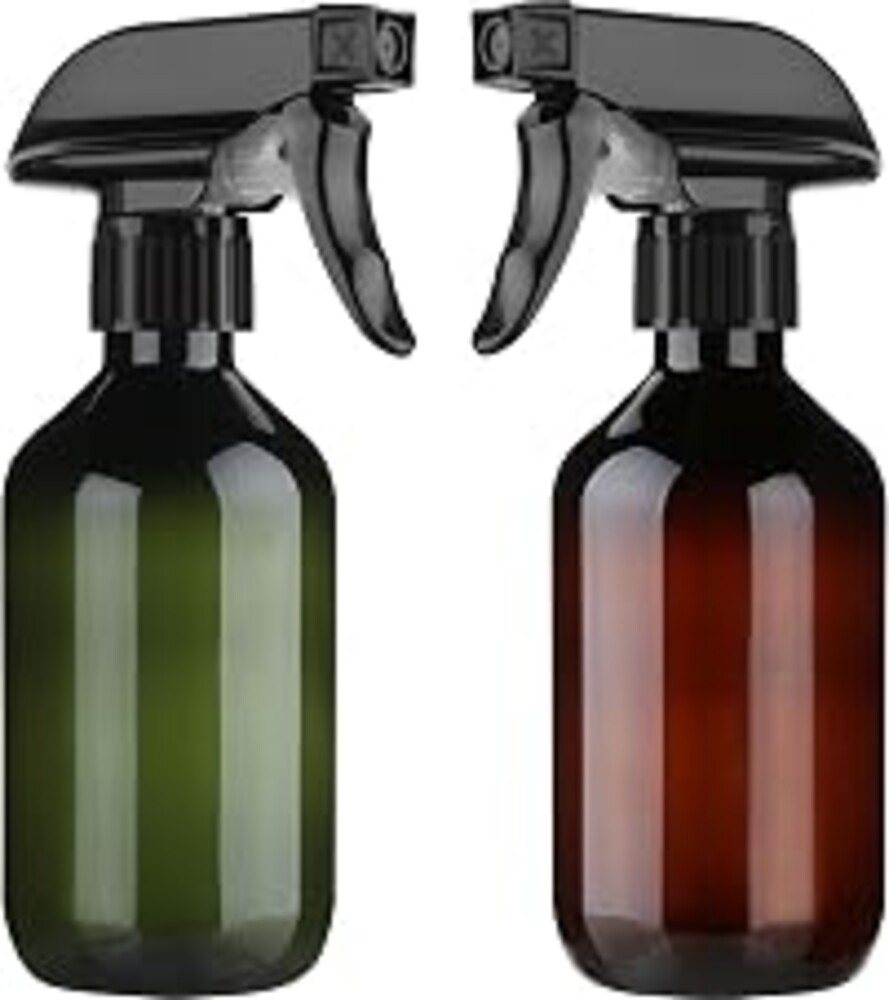 Arkeiliy 2-Pack Leakproof Spray Bottles (300ml/10oz) - Adjustable Nozzle for Fine Mist & Jet Stream | Premium Refillable Plastic Bottles for Hair Styling, Plant Misting, Cleaning Solutions (B+G)