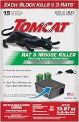 Tomcat Rat & Mouse Killer, Child & Dog Resistant, Refillable Station | Tamper-Resistant Indoor/Outdoor Bait Station with Clear Monitoring Window, 1 Station and 15 Bait Blocks