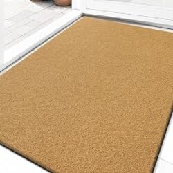 OLANLY Front Door Mat 30x17, Low Profile Doormat (Plain Brown) | Stain Resistant, Easy to Clean, PVC Backing, Indoor Outdoor Mat for Entryway, Patio, Porch and Entrance