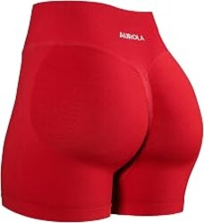 AUROLA Influence Workout Shorts for Women,2.5 3.5 4.5 5.5 6.5 No Roll Up Squat Proof Scrunch Seamless Compression Gym Short