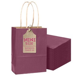 qiqee 24 Pcs Purple Mini Paper Gift Bags