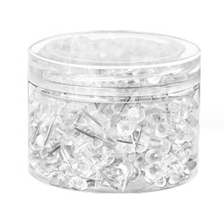 500 Clear Push Pins – Steel Point with P