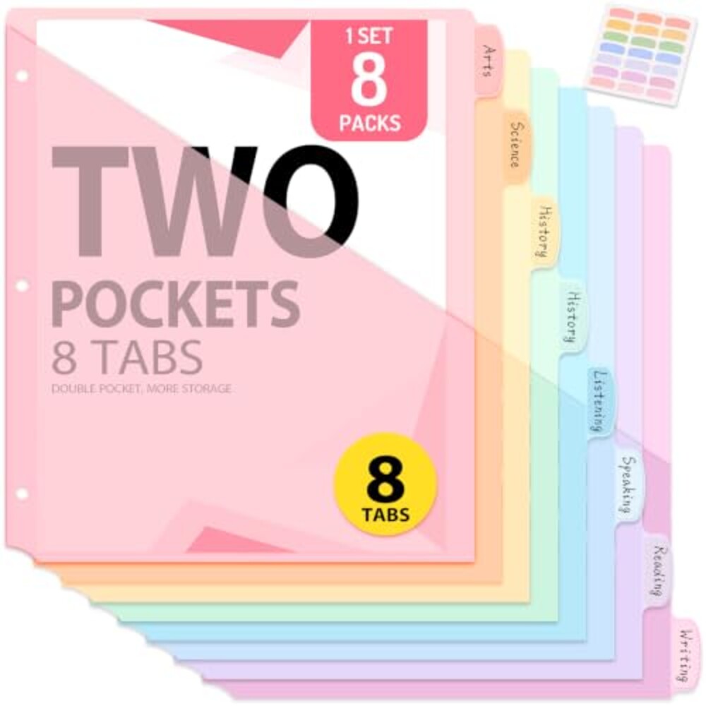 FAOGO 8 Count Dividers with Two Pockets,